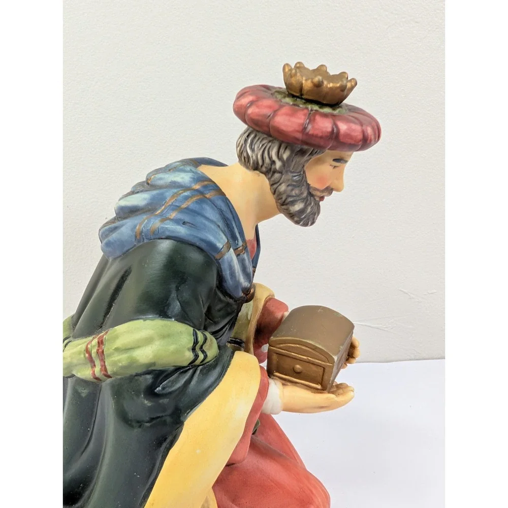 VTG Ceramic Figure Grandeur‎ O'Well Noel Nativity Wisemen Hand Painted Christmas
